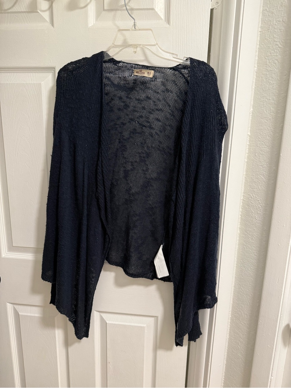 Hollister Navy Open-Front Lightweight Cardigan